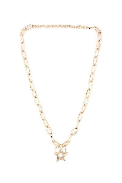 FORIVIA ACCESSORIES Gold, Zircon Plated Star Necklace