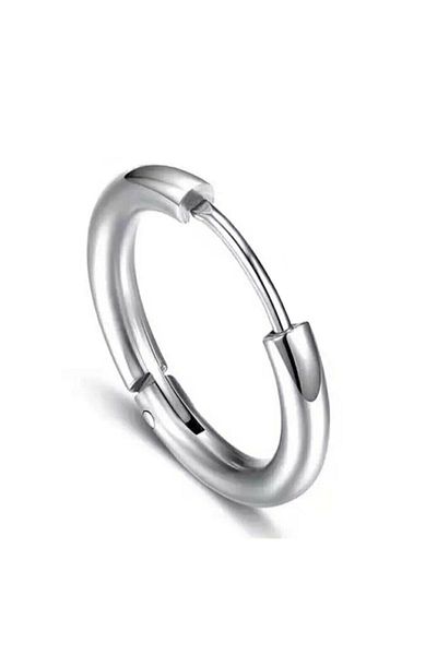 The Collection Unisex Surgical Steel Silver Color 12 Mm Hoop Earring