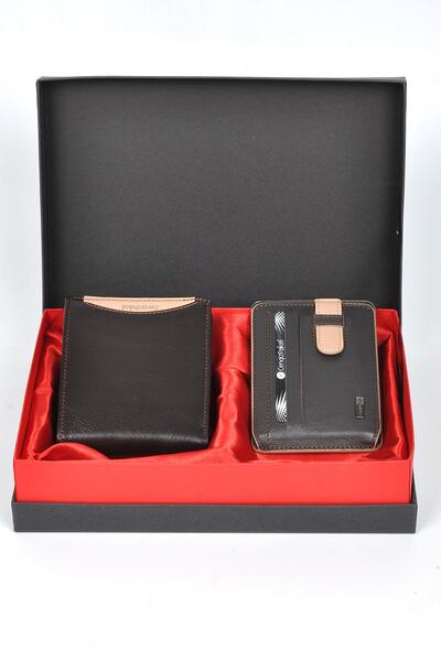 CENGİZ PAKEL %100 Hakiki Deri Cüzdan & Kartlık Seti