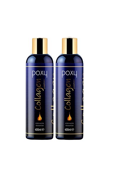 Poxy Collagen/Biotin Shampoo - For Strong and Plump Hair, 400 Ml x 2 Pieces