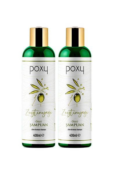 Poxy Nourishing and Moisturizing Shampoo with Olive Oil - 400 Ml x 2 Pieces