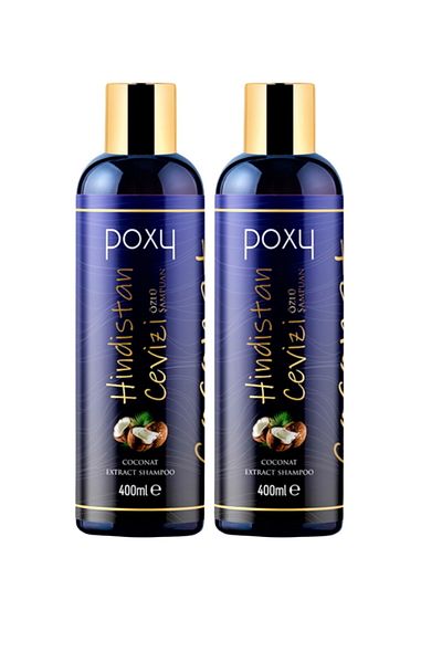 Poxy Coconut Extract 400 ml Shampoo - for Dry and Damaged Hair, X 2 Pieces