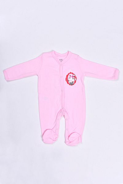 Alingo 100% Cotton Baby Girl Long Sleeve Jumpsuit with Booties
