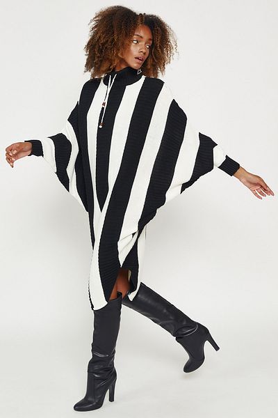 Hopoi Knitwear Striped Poncho