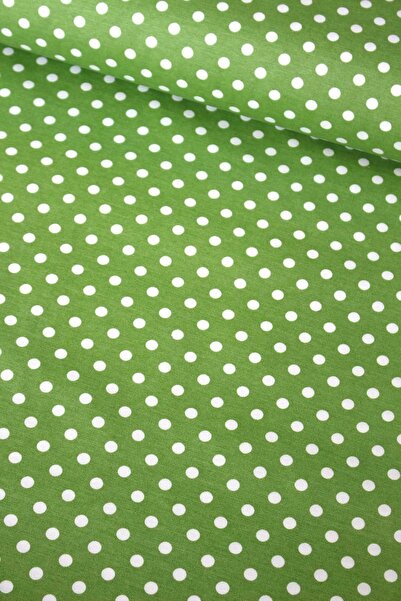 Premier Yeşil M Puantiye Duck Keten Kumaş