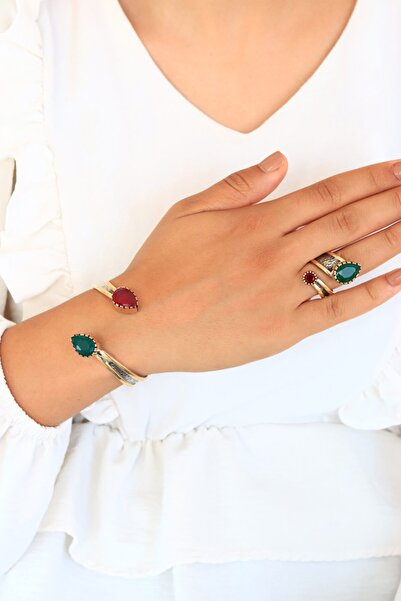 Midyat Nurtaş Gümüş Zumrüt Ve Yakut Taşlı El Işçiliği Gümüş Yüzük Ve Bilezik ...