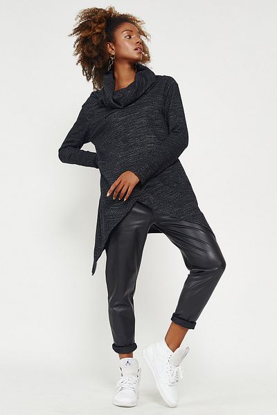 Hopoi Women's Anthracite Zippered Poncho Bp2000