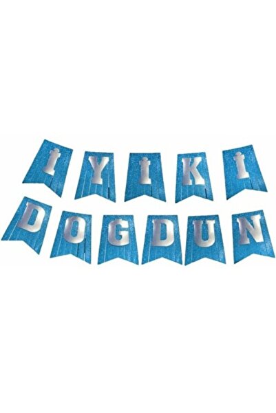 Dipak Μπλε χρώμα με ασημί γράμματα, ασημί/εβά με φούντες, γραμμένο banner για...