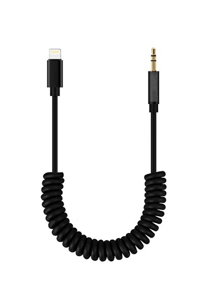 Microcase Iphone Lightning To Aux Çevirici 3.5 Mm Spiral Ses Kablosu Siyah - ...