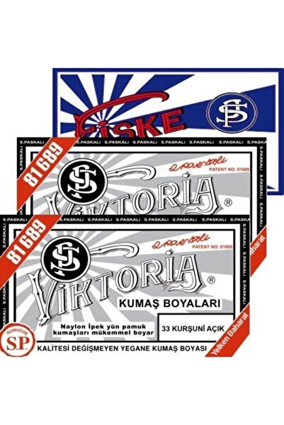 Viktoria 2 Adet Açık Kurşuni Kumaş Boyası 1 Adet Fiske