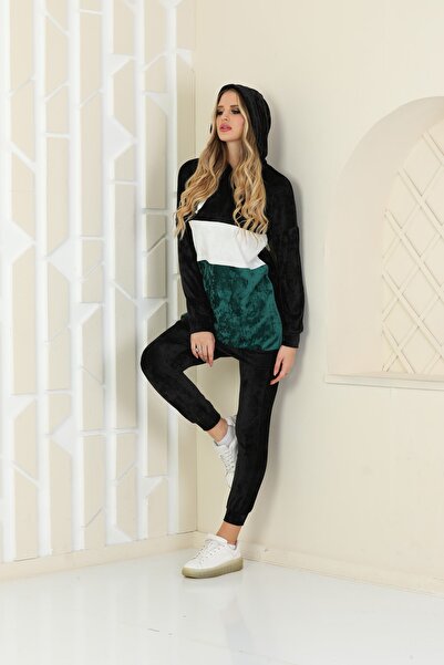 WestBound Velvet Hooded Tracksuit Set