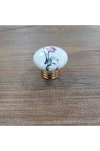 ARON 3010-60-199 Altın Rustik Porselen Düğme Kulp Mobilya Çekmece Dolap Komid...