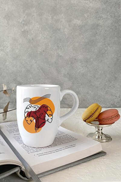 Vivas Abstract Leafy White Mug Cup Coffee Mug Mug Cup Coffee Cup - Abstract Mug No: 19
