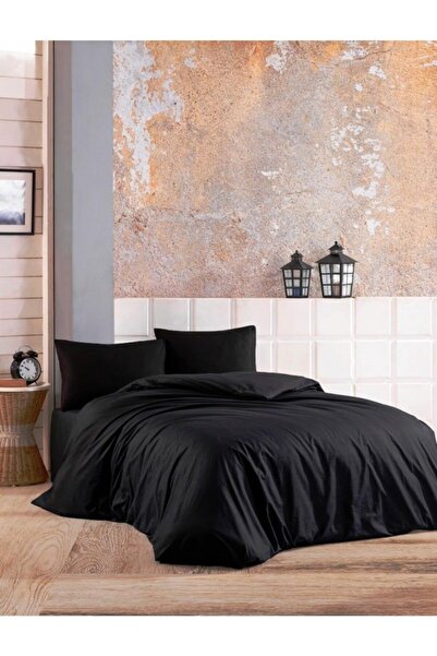 NİVEMESHOME Σετ Παπλωματοθήκη Nivemes Black Ranforce 100% βαμβακερή διπλή