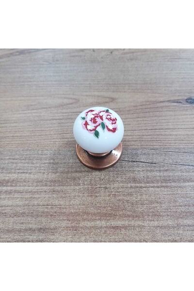 ARON 3005-21-261 Antik Bakır Rustik Porselen Düğme Kulp Mobilya Çekmece Dolap...