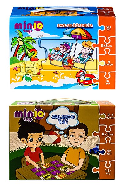 minİQ toys هيا نتعلم الأرقام + لعبة تذكر الذاكرة، مجموعة مكونة من قطعتين من ا...