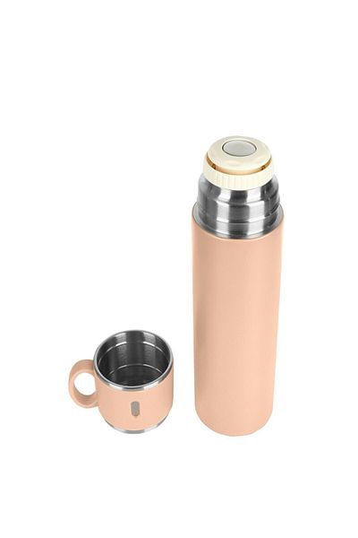 Tasarım Evi 24 Hours Hot Thermos Cup Double Layer Steel 580 Ml Thermos Mug with Cup Vehicle Coffee Tea Thermos