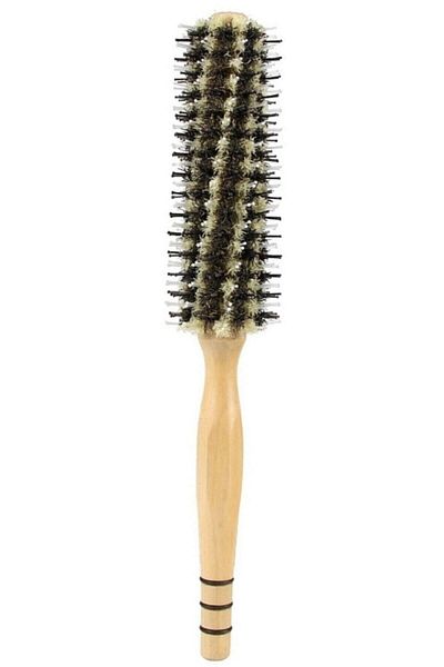 LAND OF MYTH Lom1227 Afro Pick - Wood Blow Dry Brush with Natural Bristle and Fireproof Nylon Thread