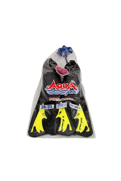 Aqua Pro Short Pool Flippers,Diving Flippers 38-39 Yellow