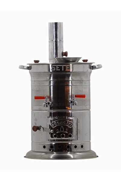 Sete Çelik Semaver 10 Lt Çift Musluklu Odunlu Ve Kömürlü