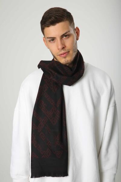 BALIENTE Μαύρο-μπορντό ανδρικό κασμίρι διπλής όψης