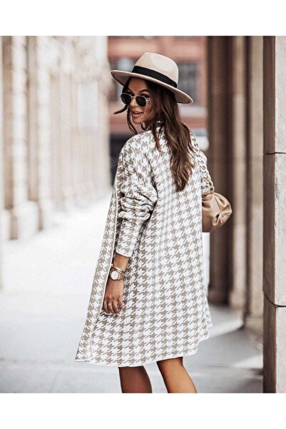 Secret Passion Lingerie Stretchy Knitwear Midi Cardigan - New Trend, Houndstooth Pattern, Emr-066 637