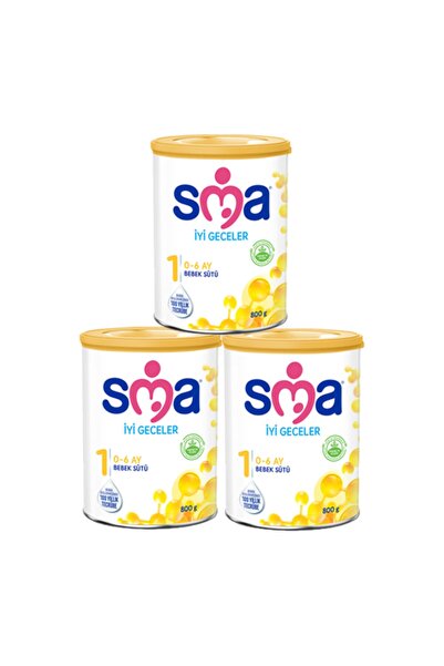 SMA İyi Geceler 1 0-6 Ay Bebek Sütü 800 gr X 3 Adet