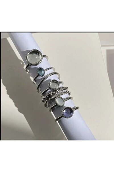 MURASSA BUTİK 8li Minimal Kore Set Gümüş