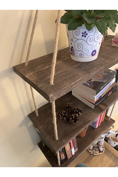 BİGWOODWORKERS Ahşap Üçlü Raf