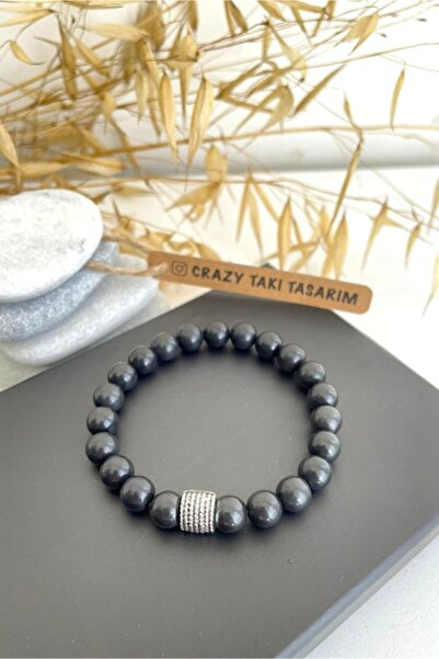 CRAZY TAKI TASARIM سوار حجر الشونجيت الطبيعي