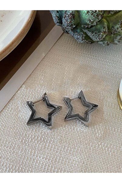 Therapy Aksesuar Unısex Çelik Yıldız Silver Küpe