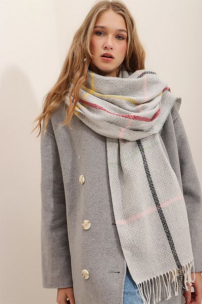 Trend Alaçatı Stili Schultertuch - Grau - Casual