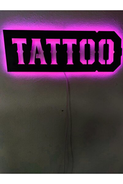 dekoraven Tattoo Dövmeci Iç Mekan Tabela Led Işıklı Tablo