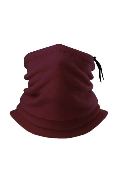 ENGIN Multi-Purpose Unisex Claret Red Fleece Beret and Neck Collar