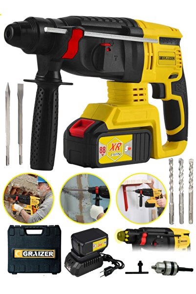 Graizer Alman 88 V 5 Ah 4 Joule Bakir Sargili Kömürsüz Motor Darbeli Çift Akü...