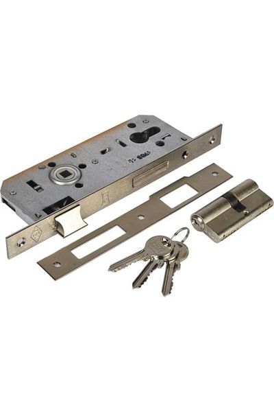 ARON Kale Kilit 152r 40mm Flat Mirror Cylinder Mortise Door Lock with 3 Keys