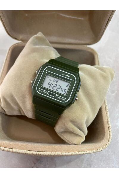 Butik İncebelli Dijital Retro Tarz Askeri Yeşil Ünisex Kol Saati