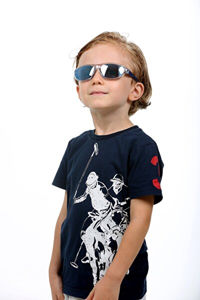 JULIANO Blue Oval Mirrored Children's Sunglasses