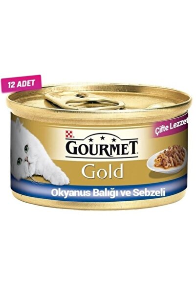 Gourmet Parça Etli Okyanus Balıklı Ve Ispanak Soslu Kedi Konservesi 85g (12 A...