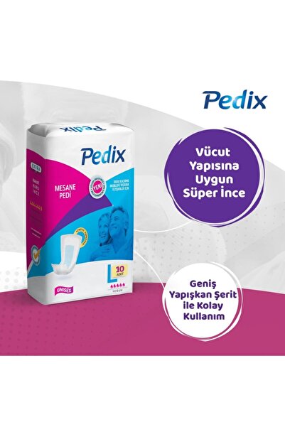 PEDİX Mesane Pedi Unısex Büyük Boy Large (l) 1 Paket 10 Adet