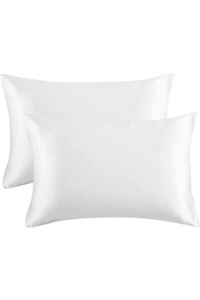 pistore Λευκή Εκρού Μεταξωτή Σατέν Μαξιλαροθήκη 50 Χ 70 2 Τεμάχια
