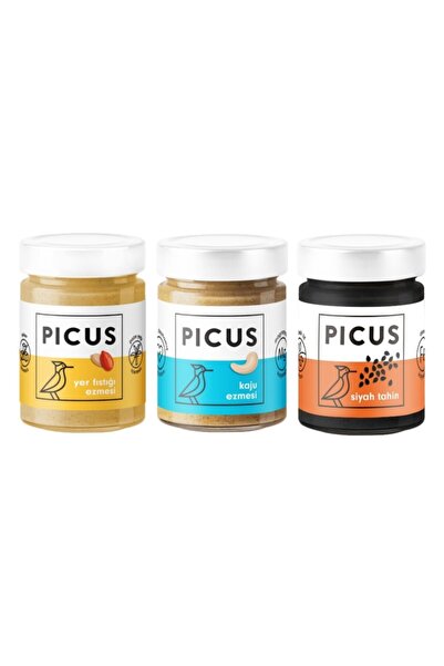 picus Yer Fıstığı Ezmesi 300 Gr.x1 Kaju Ezmesi 195 Gr.x1 Siyah Tahin 210 Gr.x1