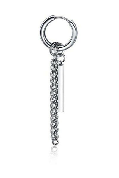 The Collection Men's Women's Steel Dangle Bar Earrings