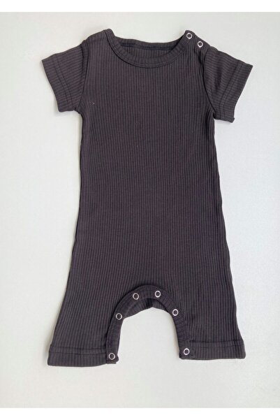 KEY KIDS Black Corded Modal Cotton Romper Short Jumpsuit Salopet