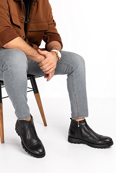 depderi Water and Cold Proof Men's Leather Boots with Genuine Leather and Fur...