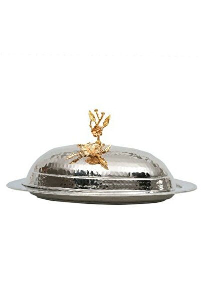 Ustası Antepte Nikel Dövme Kayık Bakır Iskender Sunum Tabağı 27 cm