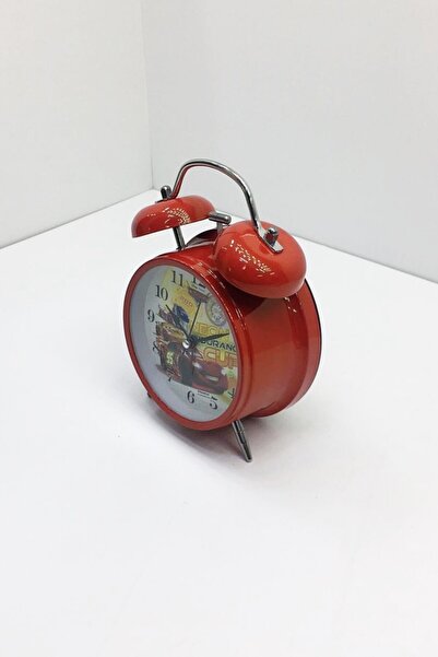 Otantik Dekoratif Alarmlı - Çanlı Çalar Saat Ev Ofis Aksesuar Nostaljik Kırmı...