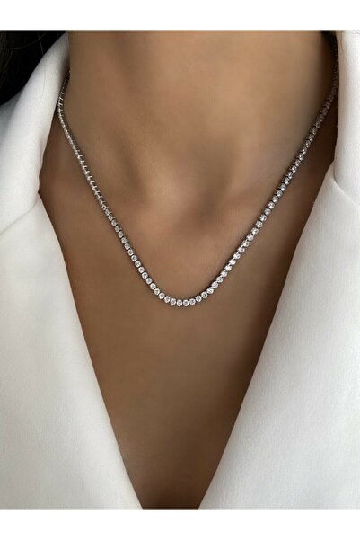 Classy Su Yolu Zirkon Taşlı Kararma Yapmaz Kolye