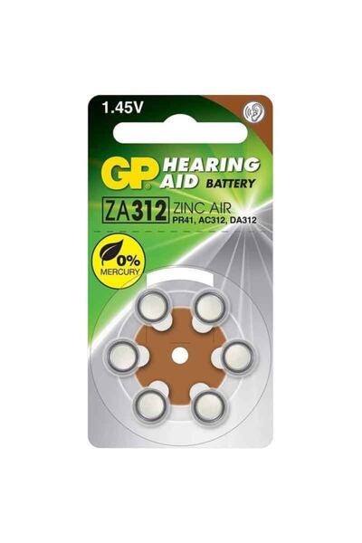 GP Μπαταρία ακουστικών ZINC AIR ZA312 PR41 AC312 DA312 7.9x3.6mm 1.45V 6 τεμάχια