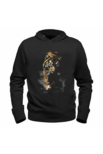 Alfa Tshirt سويت شيرت بطبعة نمر أسود للجنسين